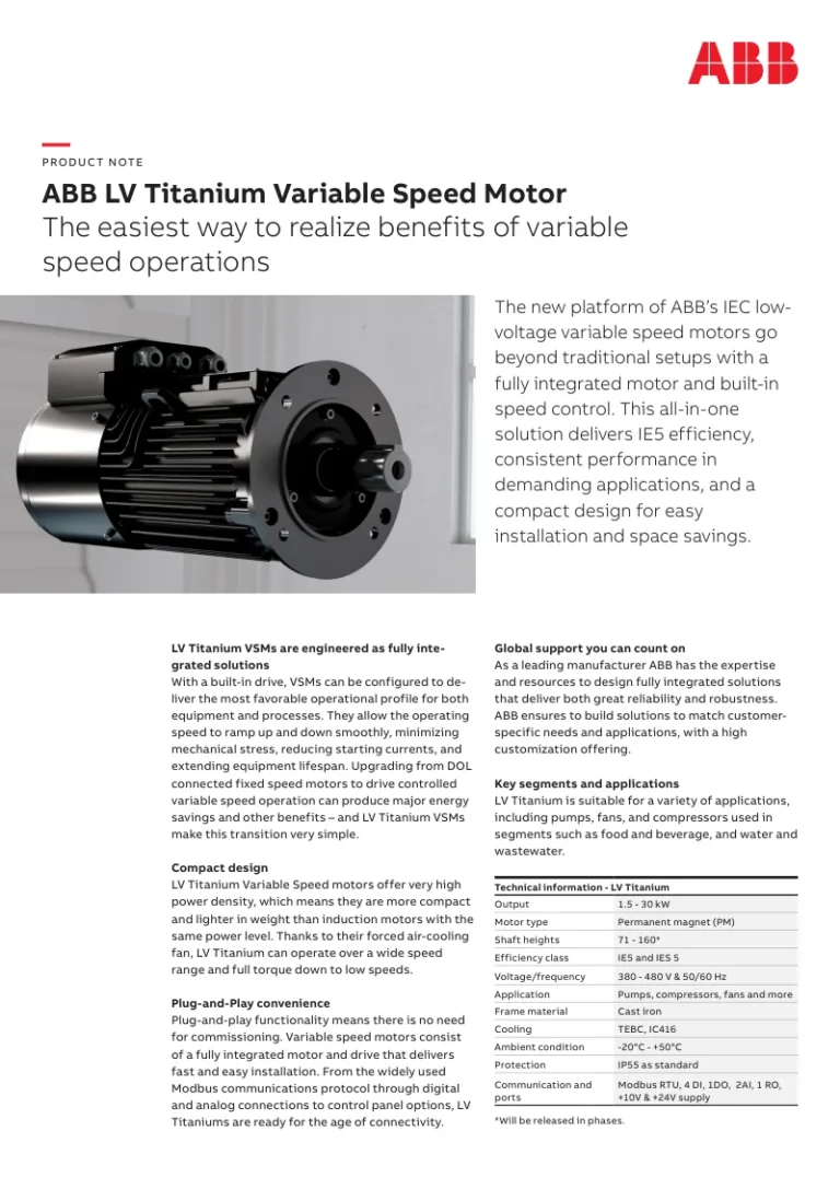 ABB LV Titanium Product Note